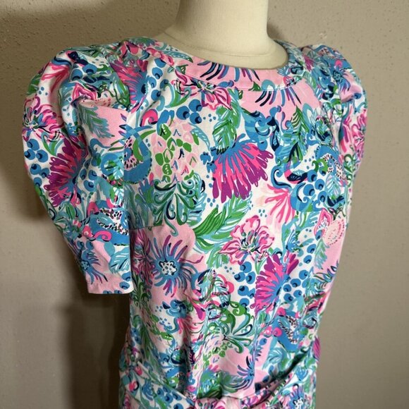 Lilly Pulitzer Harriet Mandevilla Baby Paradise Petals Terry Dress Womens Size M - Picture 14 of 16